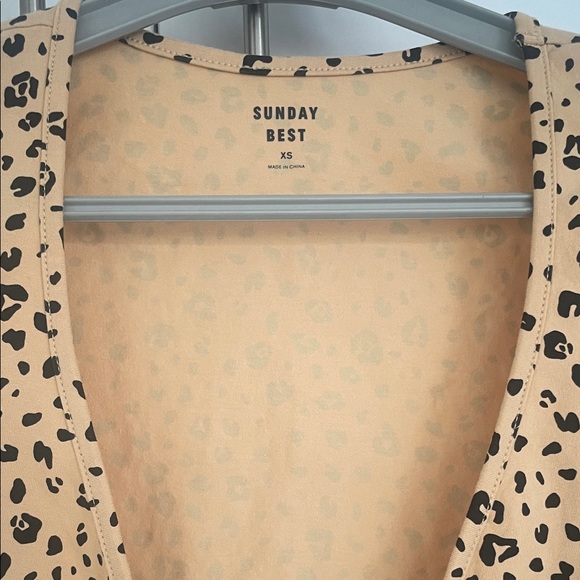 Sunday Best Animal Print Wrap Cropped Blouse - Tan & Black - Picture 8 of 13